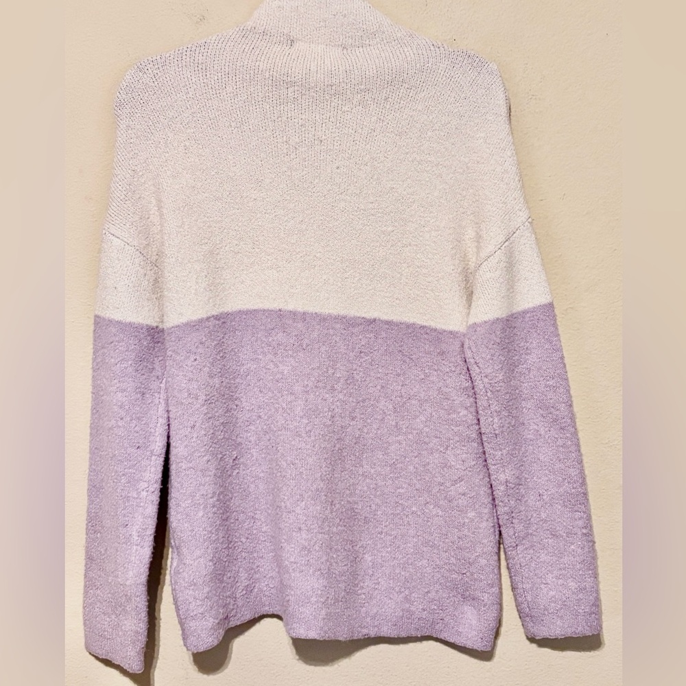 Christian Siriano New York Snowflake Turtleneck Sweater Cream & Lilac Sz XS/S - Picture 2 of 8